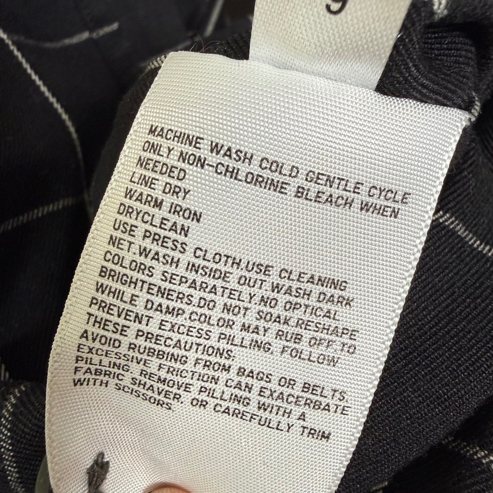 Uniqlo U Band Collar Shirt Mens Small Black Windowpane Check Oversized Lemaire - Picture 9 of 9